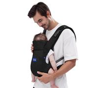 YEMKEZO Newborn Carrier, Baby Carrier, Cozy Baby Wrap Carrier(7-25lbs), with Hook&Loop for Easily Adjustable, Soft Fabric,Breathable Black