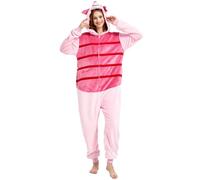 Yemnut Snug Fit Adult Unisex Onesie Cosplay Costume，One Piece Pajama Halloween Homewear Suit for Women and Men, Piglet Pig, XL