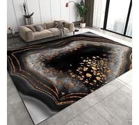 YEMYOR Abstract Art Mysterious Black Hole Decoration Area Carpet, Fragmentary Gold Particles Upholstery Carpet, For Indoor Living Room Bedroom Study Dining Room Corridor-70x120cm