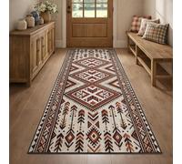 YEMYOR Aztec Runner Rug for Entryway, Native American Carpet Runner 60x150cm, Southwestern Aztec Long Rug, Low Pile, Machine Washable Non-Slip Floor Mat