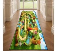 YEMYOR Dinosaur Runner Rug for Entryway | Cartoon Dinosaur Carpet Runner 60x120cm, Kids Dino Long Rug, Low Pile, Machine Washable Non-Slip Floor Mat