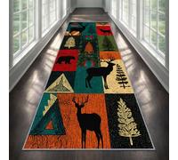 YEMYOR Elk Carpet Runner 60x240cm, Hunting Rustic Lodge Runner Rug for Hallway, Southwestern Wildlife Long Area Rug Non-Slip, for Laundry Room Kids Bedroom