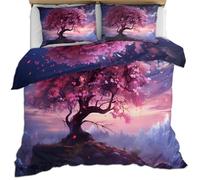 YEMYOR Fantasy Tree Duvet Cover, Boho Tree of Life Comforter Cover King 230x220 cm, Watercolor Botanical Bedding Set with Hidden Zipper