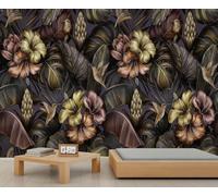 YEMYOR Flower Wall Mural Vintage Tropical Plant Living Room Mural Wallpaper 3D Flower and Leaf Bedroom Murals Colorful Romantic Flowers Wallpaper Non-Self-Adhesive-200x140cm