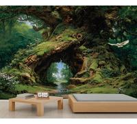 YEMYOR Forest Mural Wallpaper Fantasy Forest Tree Wallpaper for Kitchen Restaurant Office Jungle Scenery Wall Mural for Living Room Bedroom-450x300cm
