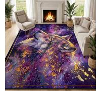 YEMYOR Galaxy Wolf Carpet 120x180cm for Living Room, 3D Wolves Area Rug
