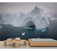YEMYOR Iceberg Wall Mural Arctic Snow Mountain Ice Cave Bedroom Mural Wallpaper Glacier Cave Living Room Murals Arctic Landscape Tv Background Wallpaper Non-Self-Adhesive-100x70cm