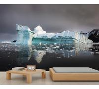 YEMYOR Iceberg Wall Mural Snow Mountain Glacier Bedroom Mural Wallpaper Winter Ocean Lake Living Room Murals Arctic Landscape Tv Background Wallpaper Non-Self-Adhesive-100x70cm