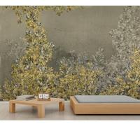 YEMYOR Leaf Wall Mural Golden Leaf Living Room Mural Wallpaper Tropical Plant Leaves Murals Vintage Art Leaves Sofa Background Wallpaper for Room Decoration-200x140cm