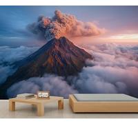 YEMYOR Mountain Mural Wallpaper Foggy Mountain Wall Mural for TV and Sofa Background Misty Natural Scenery Wallpaper for Living Room Bedroom-150x105cm