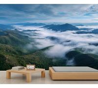 YEMYOR Mountain Mural Wallpaper Misty Mountains Wall Mural for Room Decoration Foggy Natural Scenery Wallpaper for Living Room Bedroom-150x105cm