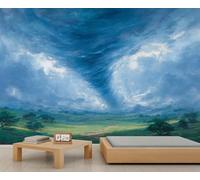 YEMYOR Tornado Mural Wallpaper Large Tornado Waterfall Wall Mural for Living Room Bedroom Hurricane Landscape Wallpaper for Kitchen Restaurant Office-280x200cm