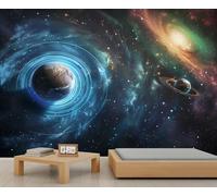 YEMYOR Universe Planet Mural Wallpaper Fantasy Milky Way Starry Sky Wall Mural Outer Space Planet Murals Sci-Fi Galaxy Universe Sofa TV Background Wallpaper for Living Room Bedroom-500x300cm