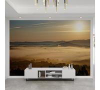 YEMYOR Vast Grassland Wallpaper, Sky and Cloud Scenery Murals On The Grassland, Sunset Murals, Seamless Splicing, for Living Room Bedroom-350x256cm