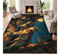 YEMYOR Wolf Carpet for Living Room 140x200cm, Forest Wolves Area Rug
