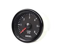 YENBGS Motorcycle Speedometer 2" 52MM 0-6000 RPM Tachometer White Backlight Tacho Meter Electrical Tachometer Gauge For 1-20 Cylinder Diesel Motor Engine 12V