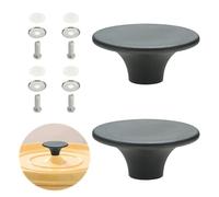 Yenblow 2 Pack Plastic Dutch Oven Knob Handle Replacement, Heat Resistant Crock Pan Pot Lid Compatible with Le Creuset Stuab Aldi Lodge & Enameled Cast Iron Cookware (Black & Extra Screw Kits)