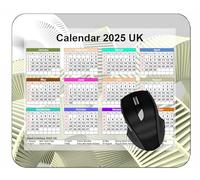 YENDOSTEEN Calendar 2025 UK Year Mouse Pad,Figure Grid Color Light Custom Gaming Mouse Pads with Designs