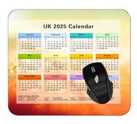 YENDOSTEEN Calendar 2025 Year Mouse Pad with Holidays,Droplet Surface Light Anti-Slip Rubber Mousepad with Durable Stitched Edges