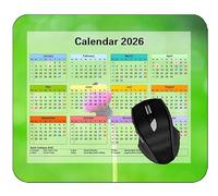 YENDOSTEEN Calendar 2026 Year Mouse Pad with Holidays,Green Light Spot Gaming Mouse Pad