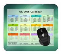 YENDOSTEEN Mouse Pad UK 2025 Calendar with Holidays,Bubbles Light Shape Faded Mouse Mat for Office Computers Laptop Men Women