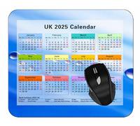 YENDOSTEEN Mouse Pad UK 2025 Calendar with Holidays,Droplet Surface Light Custom Gaming Mouse Pads with Designs
