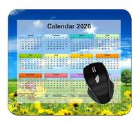 YENDOSTEEN Mouse Pad UK 2026 Calendar with Holidays,Green Light Spot Gaming Mouse Pad