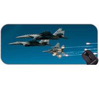YENDOSTEEN XXL Gaming Mouse Pad Large Desk Pads,F-15 Fighter Jet Military Airplane Eagle Plane Desk Mat with Stitched Edge