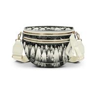 YENEWTU Halloween Graphic Bum Bag for Women Light Crossbody Bag | Skull Gothic Fancy Pack Belt Bag Trendy Shoulder Handbags Bum Bag for Daily Travel