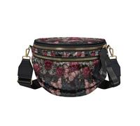 YENEWTU Halloween Graphic Bum Bag for Women Light Crossbody Bag | Skull Gothic Fancy Pack Belt Bag Trendy Shoulder Handbags Bum Bag for Daily Travel