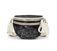 YENEWTU Halloween Graphic Bum Bag for Women Light Crossbody Bag | Skull Gothic Fancy Pack Belt Bag Trendy Shoulder Handbags Bum Bag for Daily Travel