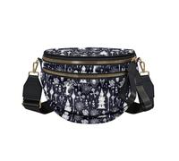 YENEWTU Halloween Graphic Bum Bag for Women Light Crossbody Bag | Skull Gothic Fancy Pack Belt Bag Trendy Shoulder Handbags Bum Bag for Daily Travel