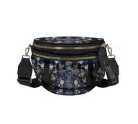 YENEWTU Halloween Graphic Bum Bag for Women Light Crossbody Bag | Skull Gothic Fancy Pack Belt Bag Trendy Shoulder Handbags Bum Bag for Daily Travel