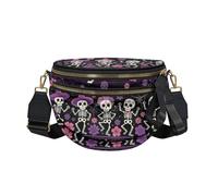 YENEWTU Halloween Graphic Bum Bag for Women Light Crossbody Bag | Skull Gothic Fancy Pack Belt Bag Trendy Shoulder Handbags Bum Bag for Daily Travel