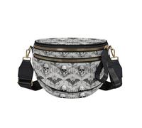 YENEWTU Halloween Graphic Bum Bag for Women Light Crossbody Bag | Skull Gothic Fancy Pack Belt Bag Trendy Shoulder Handbags Bum Bag for Daily Travel