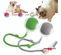 Yenhaly Automatic Dog Walker Toy, The Mellow Dog Automatic Dogs Walker, Interactive Rolling Dogs Ball, Smart Jumping Ball Self Moving Entertainment Toys for Home Alone (Green+Gray)