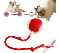 Yenhaly Automatic Dog Walker Toy, The Mellow Dog Automatic Dogs Walker, Interactive Rolling Dogs Ball, Smart Jumping Ball Self Moving Entertainment Toys for Home Alone (Red)