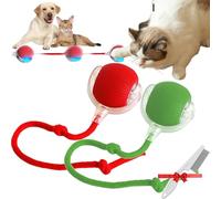 Yenhaly Automatic Dog Walker Toy, The Mellow Dog Automatic Dogs Walker, Interactive Rolling Dogs Ball, Smart Jumping Ball Self Moving Entertainment Toys for Home Alone (Red+Green)