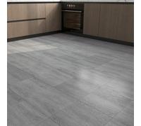 Yenhome Light Grey Wood Peel and Stick Floor Tile Waterproof 30x30cm Self Adhesive Vinyl Flooring Roll Grey Wood Flooring for Kitchen Bathroom Bedroom 3 Pcs Natural Wooden Floor Tile