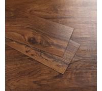 Yenhome Vinyl Flooring PVC Flooring Self-Adhesive Waterproof Red Brown Wood Look 90 x 15 cm Thick Floor Tiles Living Room Non-Slip PVC Flooring Self-Adhesive Vinyl Flooring Wood Effect Pack of 35