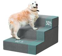 YENING Large Dog Stairs for High Beds - Extra Wide Pet Steps for Large Dogs to Get on Tall Bed 3 Deep Step Cat Ramp for Couch