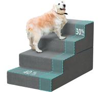 YENING Large Dog Stairs for High Beds - Extra Wide Pet Steps for Large Dogs to Get on Tall Bed 4 Deep Step Cat Ramp for Couch