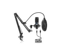 Yenkee USB Condenser Microphone Omnidirectional Microphone with 75cm Studio Arm, Anti-Pop Filter, for Streaming and Podcast YMC 1031