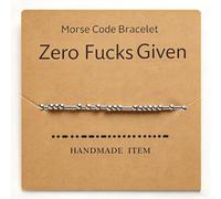 yenlk Morse Code Bracelet Beads on Silk Cord Bracelet Silver Secret Code Bracelet Gift