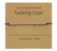 yenlk Morse Code Bracelet Beads on Silk Cord Bracelet Silver Secret Code Bracelet Gift