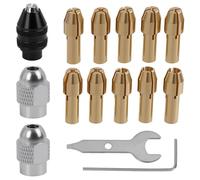 YENOVO 25 Pcs Drill Chuck Collet Set Compatible with Dremel Rotary Tools, 0.5-3.2mm Quick Change Keyless Chuck Adapter Kit with All-Metal Nut & 4485 Brass Collets