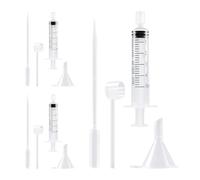YENOVO Perfume Dispenser Transfer Tool Kit, Large Bottle Dispensing Funnel and Syringe Dispenser Pump, Refillable Set for Travel Cosmetic Perfumes Transfer to Empty Small Bottles, White, 2.3 inches