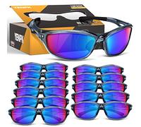 YENPK 12 Pack Safety Glasses Safety Goggles ANSI Z87.1, WrapAround Scratch Impact Resistant Protective Eyewear (Green)