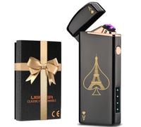 YENTEN Electric Plasma Lighter Gifts - USB Rechargeable Arc Electric Lighter with Battery Indicator, Windproof, Flameless, Ideal for Outdoor, Camping ＆ Everyday Use