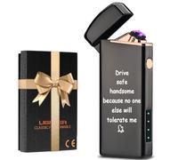 YENTEN Gifts for Husband, Father, Women, Dual Arc Plasma Electric Lighter Rechargeable USB, Windproof Flameless, Mute Pocket Metal Lighters, for Incense Stick, Candles, Household, Outdoor Camping